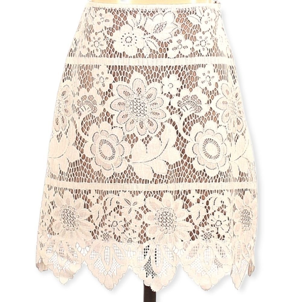 NWT For Love and Lemons Off White Lace Skirt Size XS